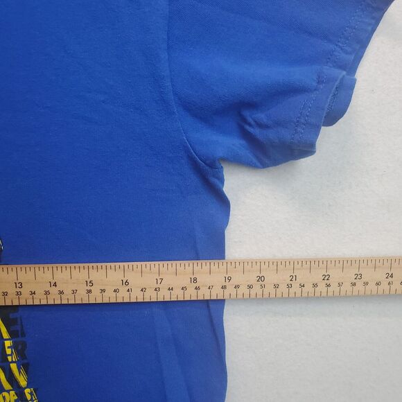 DC Comics Batman Shirt Size Medium Blue‎ Silhouette Mens Graphic Tee Dark Knight - Picture 6 of 7